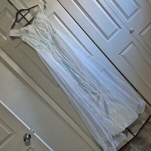 Stunning White and Iridescent Sequins Gown